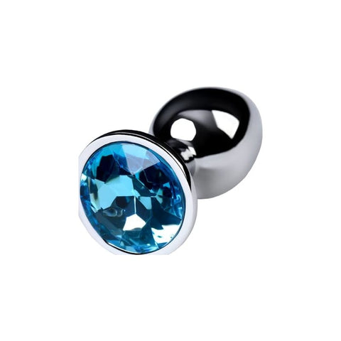 Silver Metal Anal Plug with Topaz Crystal Small > Anal Range > Jewel Butt Plugs