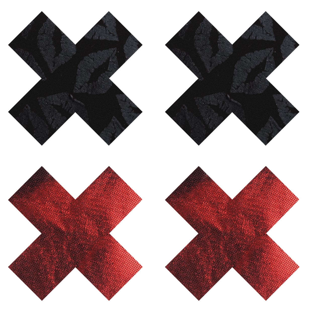 Stolen Kisses Premium Self-Adhesive X Pasties Set – Lace and Black Nipple Covers > Clothes > Pasties