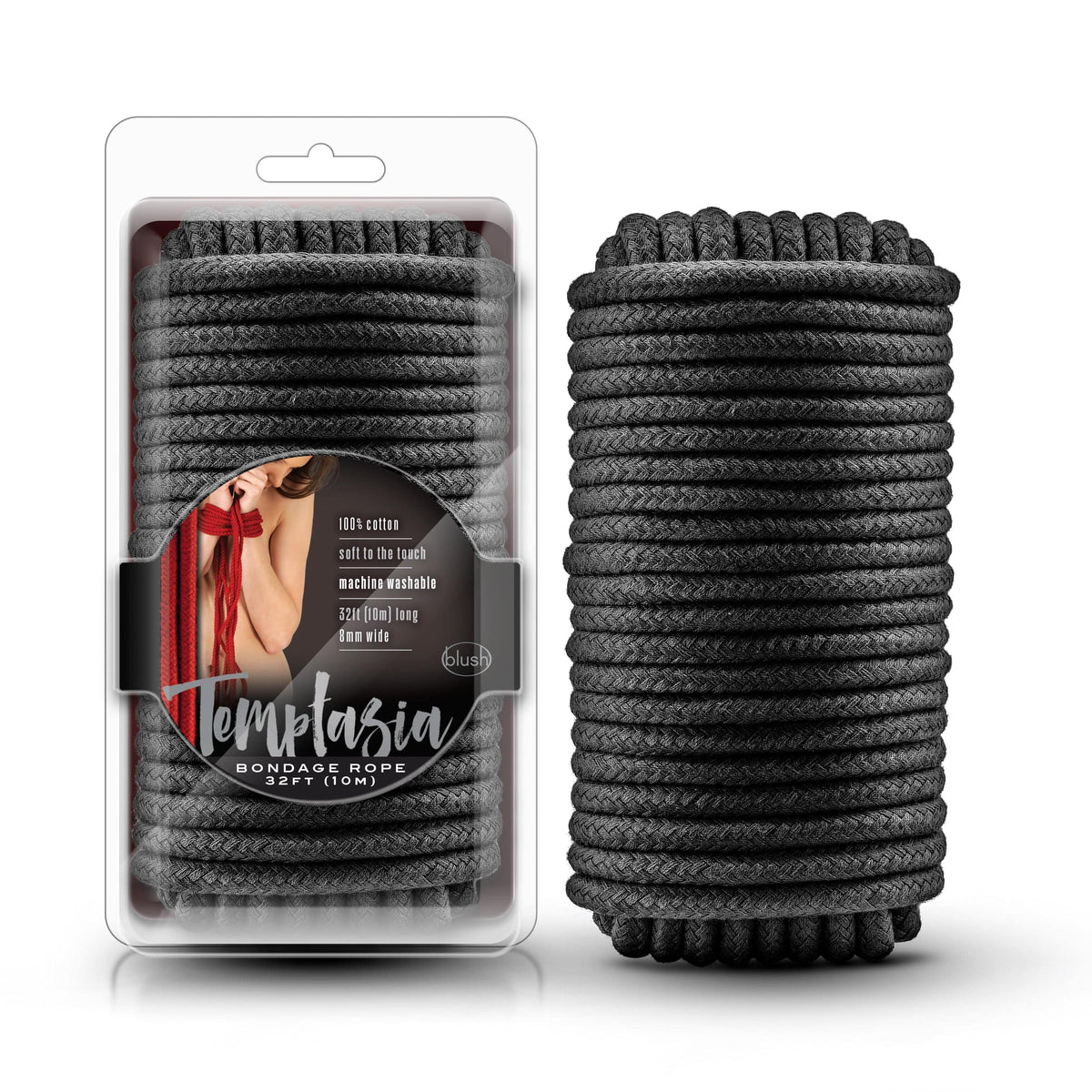 Temptasia Bondage Rope 10 Meter Soft Cotton Black > Bondage Gear > Rope