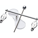 The Tower of Pain Nipple Squeeze and Pull Device Silver > Sex Toys > Nipple Clamps