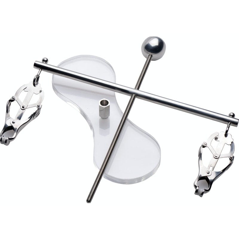 The Tower of Pain Nipple Squeeze and Pull Device Silver > Sex Toys > Nipple Clamps