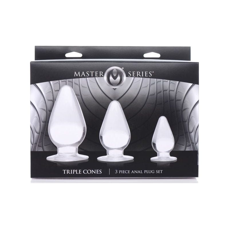 Triple Cones Three Piece Anal Plug Set Clear > Anal Range > Butt Plug Kits