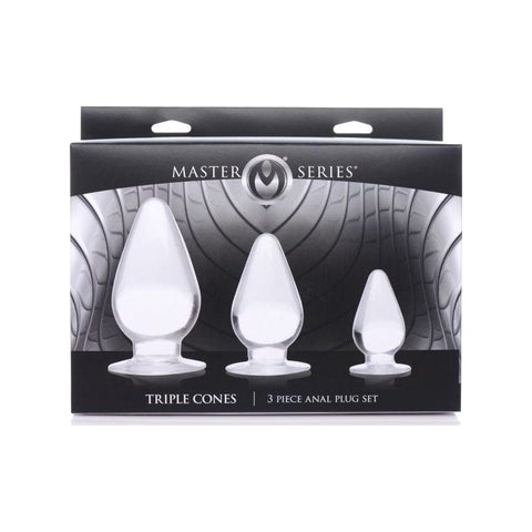 Triple Cones Three Piece Anal Plug Set Clear > Anal Range > Butt Plug Kits