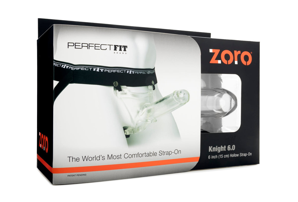 Zoro Knight 6 Inch Clear Strap-On > Dildos > Hollow Strap Ons