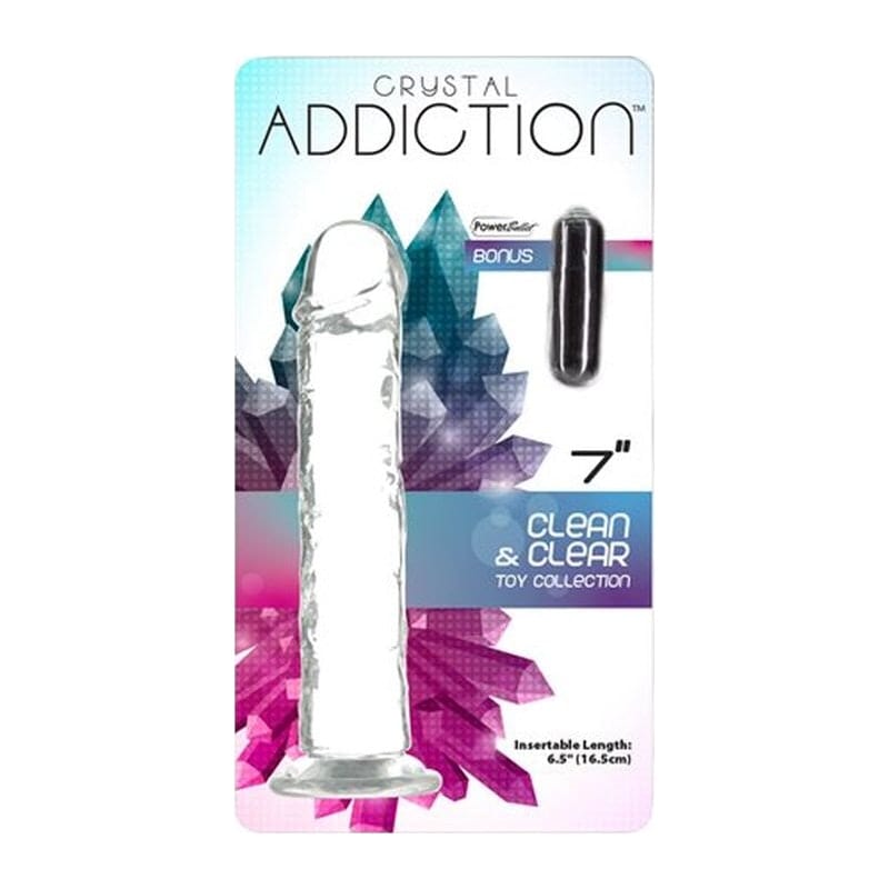 Addiction Adult Toys Clear Crystal Dildo Straight 7in Clear 677613851208