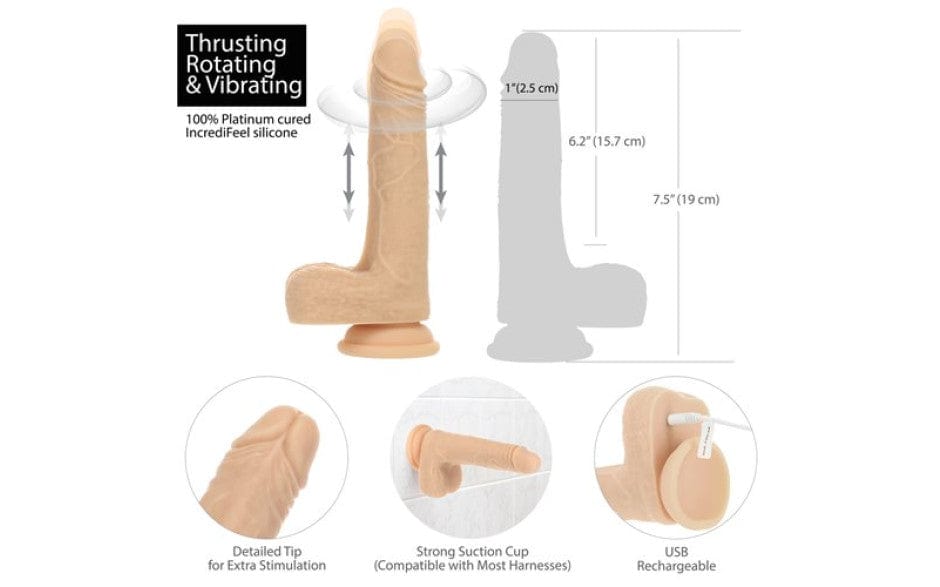The Freak Vibrating Rotating Dong Remote-Controlled 7.5 Inch Realistic Dong > Vibrators > Realistic Vibrators