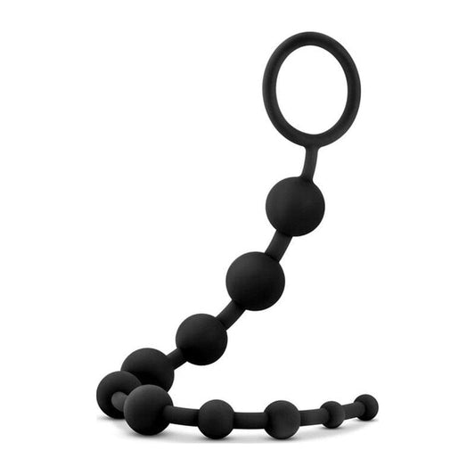 Anal Adventures Adult Toys Black Anal Adventures Platinum Silicone 10 Anal Beads 819835025185