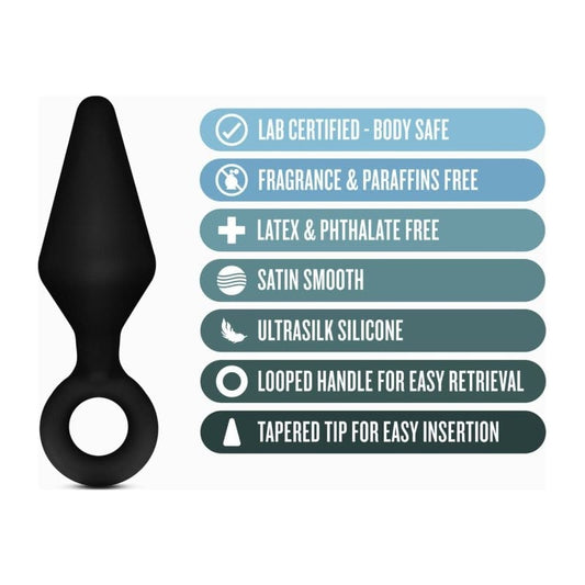 Anal Adventures Adult Toys Black Anal Adventures Platinum Silicone Loop Plug Kit 819835025139