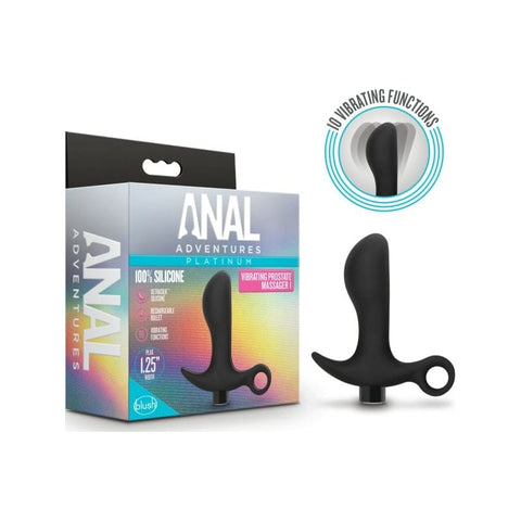 Anal Adventures Platinum Silicone Prostate Massager 01 Black Anal Toys & Stimulators