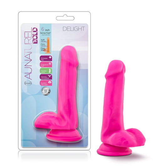 Au Naturel Adult Toys Pink Au Naturel Bold Delight 6in Dildo Pink 819835023708