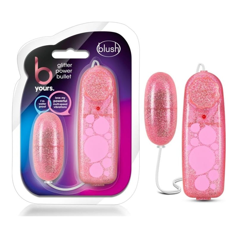 B Yours Adult Toys Blue B Yours Glitter Power Bullet Pink 819835024743