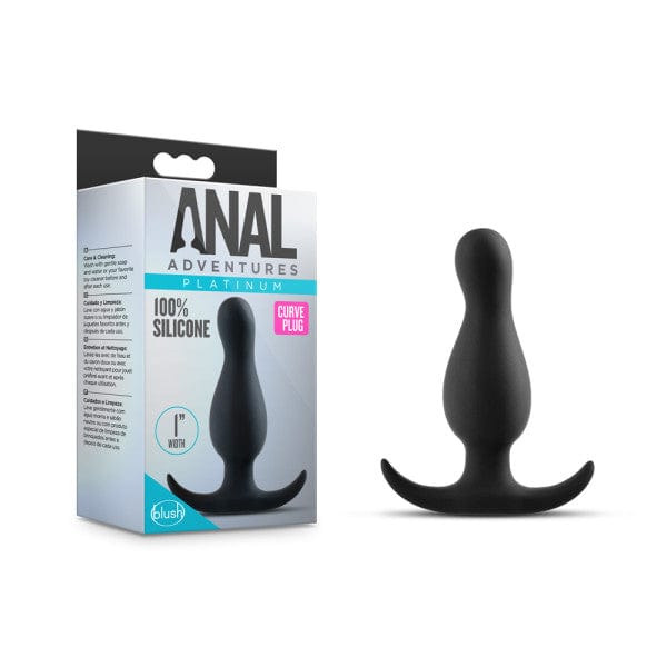 Anal Adventures Platinum Curve Plug - Black 8.9 cm Silicone Butt Plug Default Title Butt Plugs