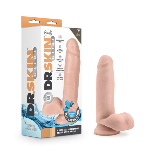 Blush Novelties DONGS Flesh Dr. Skin Glide 7 Inch Self Lubricating Dildo -  17.8 cm Dong 819835025849