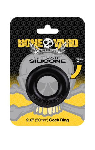 Boneyard Ultimate Silicone Cock Ring Black 20mm Internal Diameter COCK RINGS