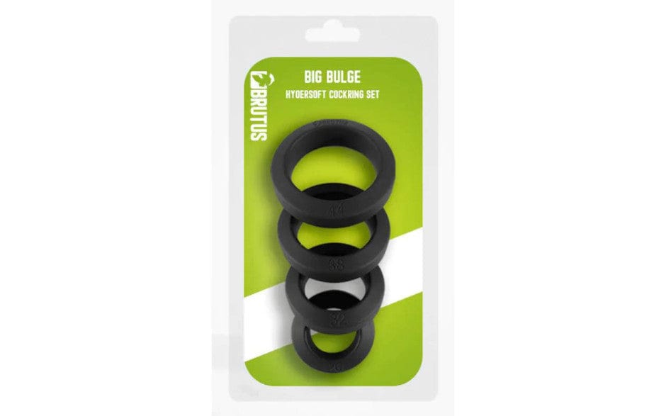 Brutus Adult Toys Black Brutus Big Bulge Silicone Cockring 4pc Set Black 8720195153740