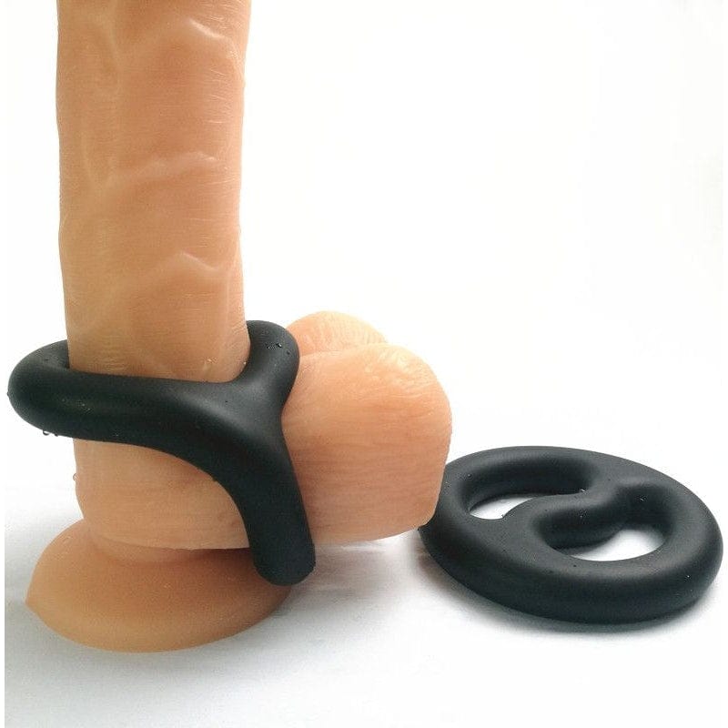 Brutus Adult Toys Black Brutus Yin Yang Silicone Cock and Ball Duo Ring 8720195153177