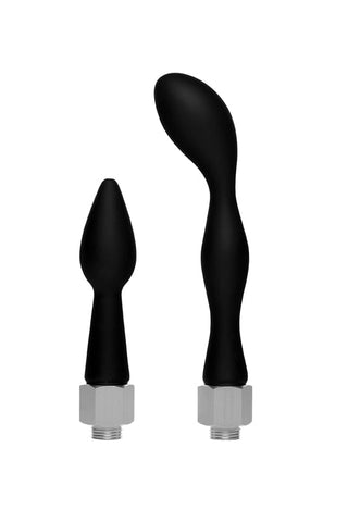 Silicone Enema Attachment Set with 6.5 and 9 Inch Nozzles Douches