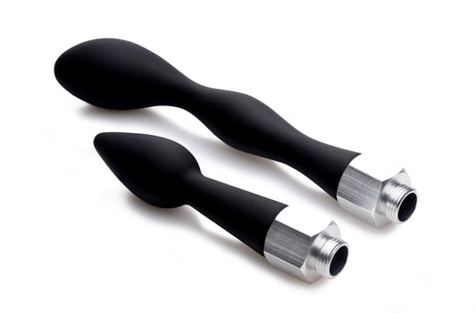 CleanStream Adult Toys Black Silicone Enema Attachment Set 848518027009