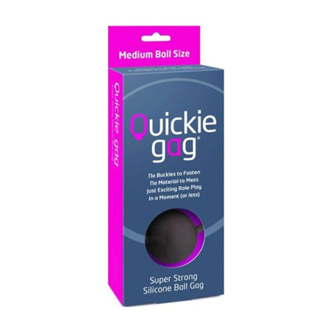 Quickie Gag Medium Ball Black Silicone One Size Fits Most Gags