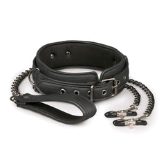 Fetish Collection Adult Toys Black Collar With Nipple Chains 8718627528310