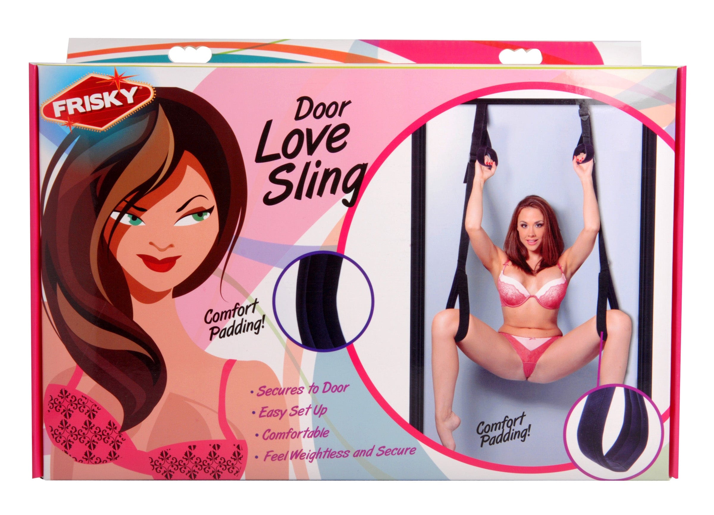 Frisky Adult Toys Black Compact Door Love Sling 848518017376