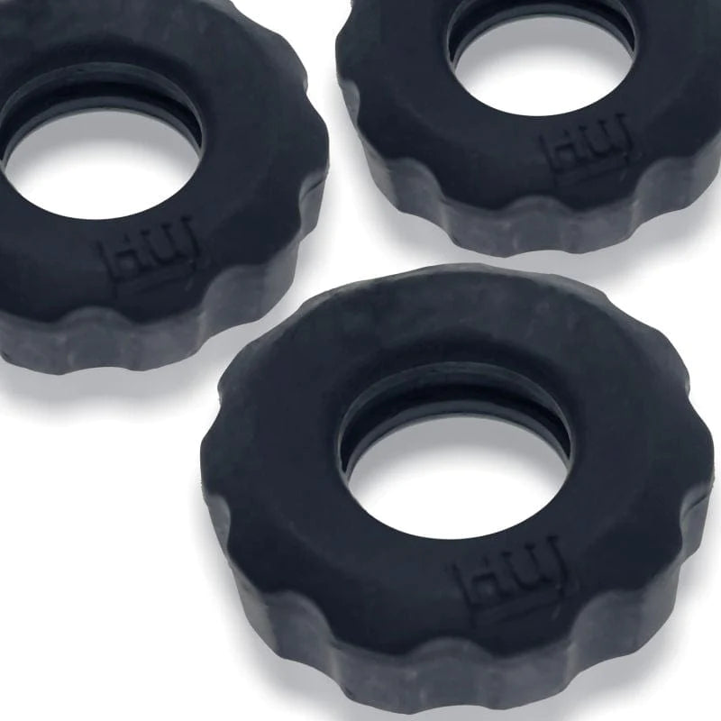 Hunkyjunk Adult Toys Black / One Size Super Hunkyjunk 3 Pc Cockrings Tar Ice 840215123091