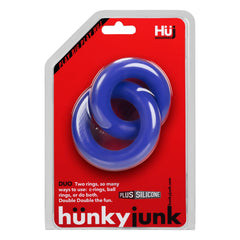 Hunkyjunk Adult Toys Blue DUO Linked Cock/Ball Rings by Hunkyjunk Cobalt 840215120076