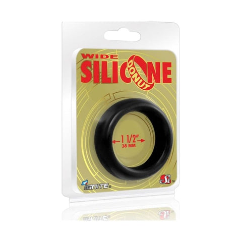 Wide Donut Black Cock Ring 38mm for Enhanced Performance and Comfort COCK RINGS