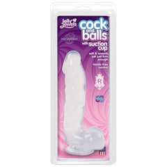 Jelly Jewels Adult Toys Clear Cock And Balls With Suction Cup Diamond Clear 782421806019