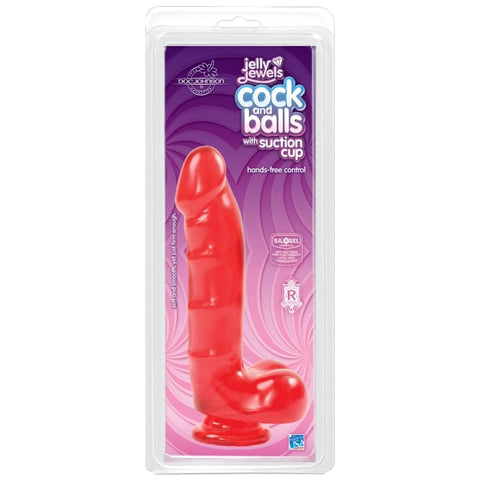 Cock And Balls With Suction Cup Ruby Dildos & Dongs