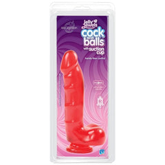 Jelly Jewels Adult Toys Cock And Balls With Suction Cup Ruby 782421805814