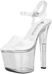 Lapdance Shoes Lingerie 8 Clear Platform Sandal With Quick Release Strap 7in Heel Size 8 726633976771