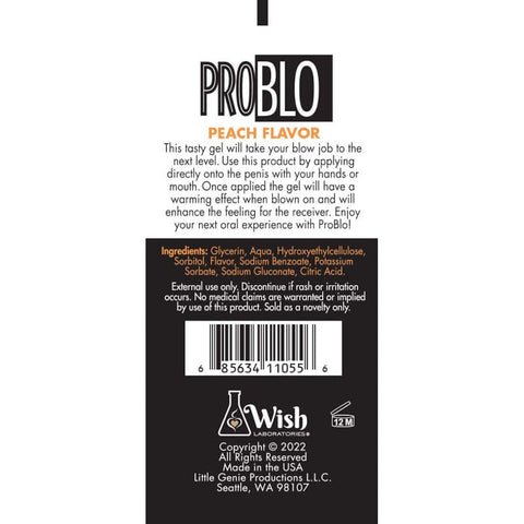 ProBlo Oral Pleasure Gel Peach Flavoured Blowjob Gel 29 ml Tube Oral Gels & Sprays