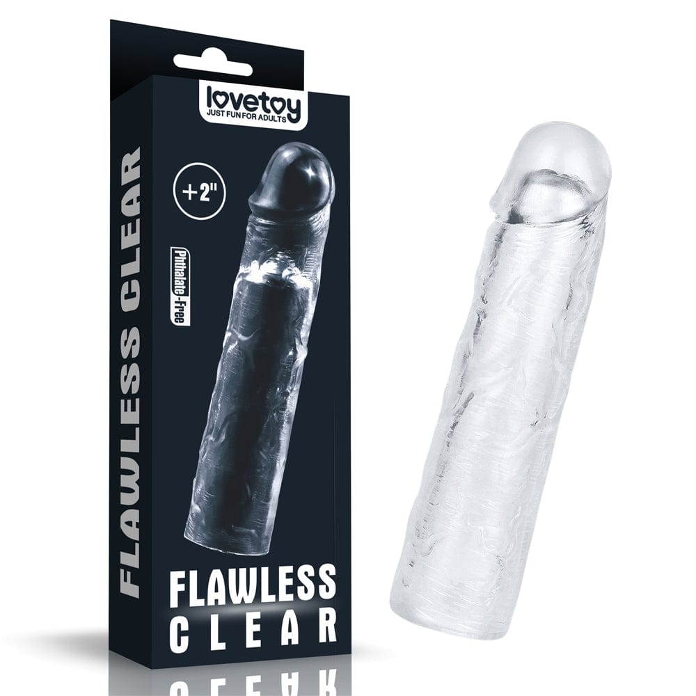 Lovetoy Adult Toys Clear Flawless Clear Penis Extender Sleeve Plus 2in 6970260909136