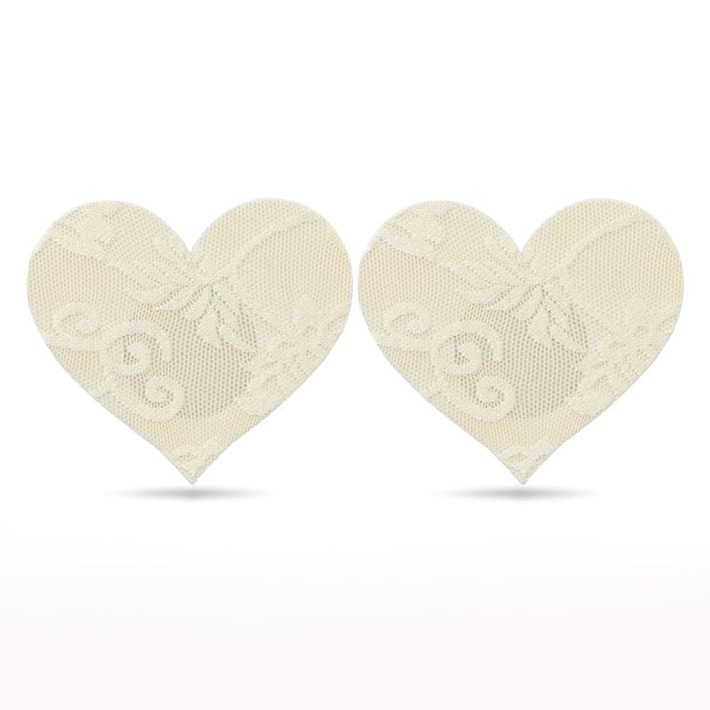 Lovetoy Adult Toys Nude Lace Heart and Flower Nipple Pasties Twin Pack 6970260909662