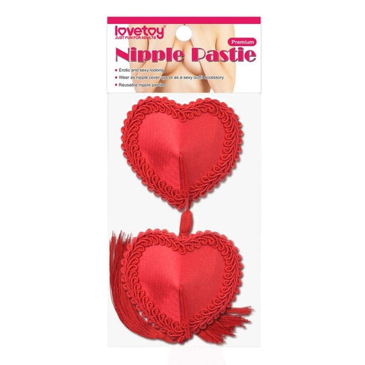 Lovetoy Adult Toys Red Red Heart Tassels Nipple Pasties Reusable 6970260909716