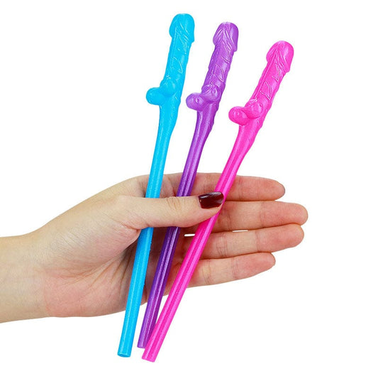 Lovetoy NOVELTIES Coloured Original Willy Straws -  Dicky Straws - Set of 9 6970260908825.