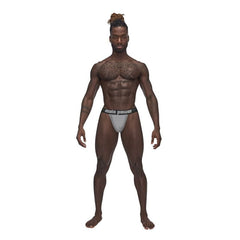 Male Power Lingerie Grey / Small/Medium Male Power Sexagon Micro V Thong Grey Male Power Micro V Thong Grey