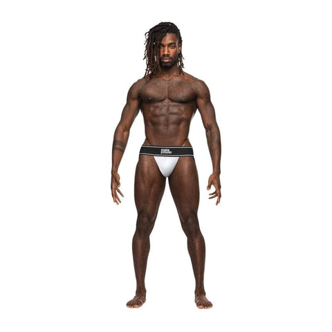 Male Power Modal Rib Jock White for Men Jockstraps