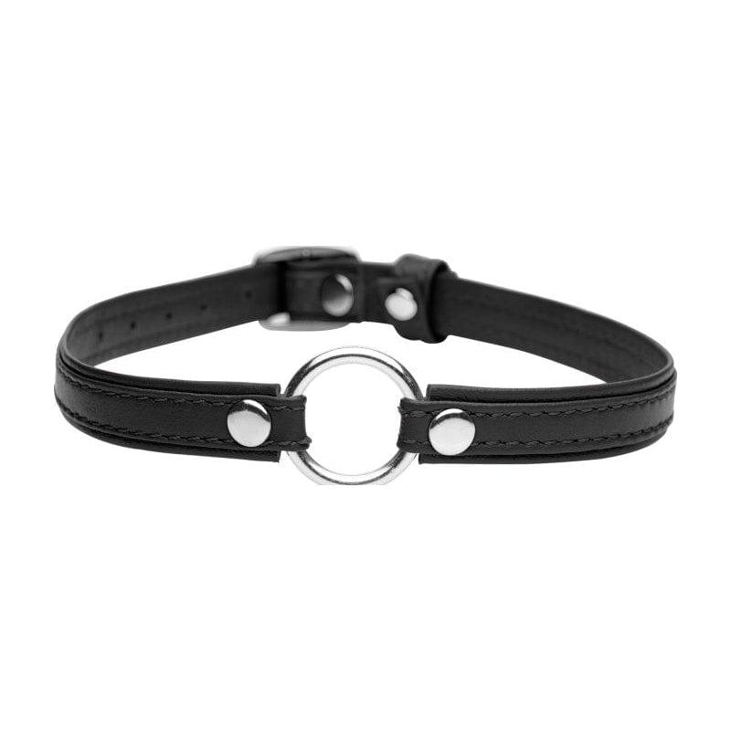 Master Series Adult Toys Black Sex Pet Leather Choker w/ Silver Ring Black 848518044563