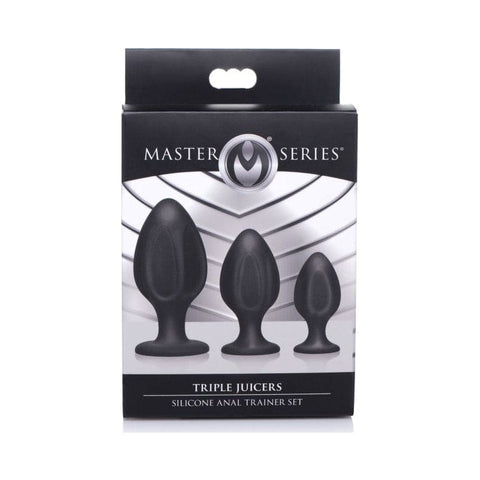 Triple Juicers Silicone Anal Plug Set in Black Anal Toys & Stimulators