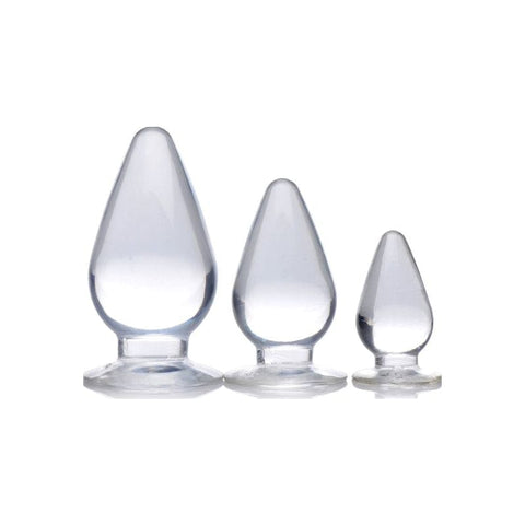 Triple Cones Three Piece Anal Plug Set Clear > Anal Range > Butt Plug Kits