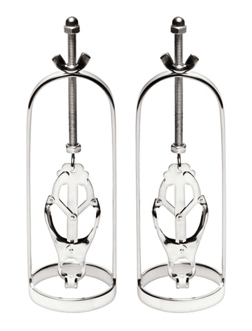 Stainless Steel Clover Clamp Nipple Stretcher for Intense Sensation and Gradual Stretching Nipple Clamps
