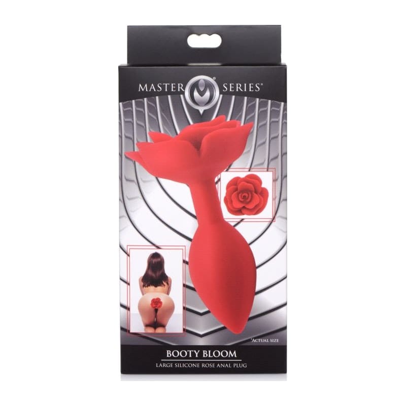 Master Series Adult Toys Red / Large Booty Bloom Silicone Rose Plug Large Red 848518043641