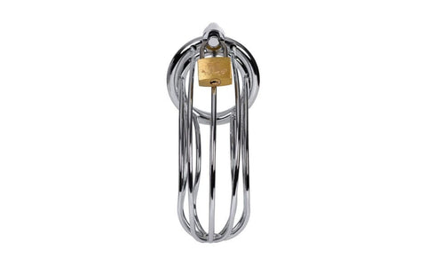 Silver Metal Birdcage Cock Cage Chastity Device for Enhanced Pleasure and Control BONDAGE-TOYS