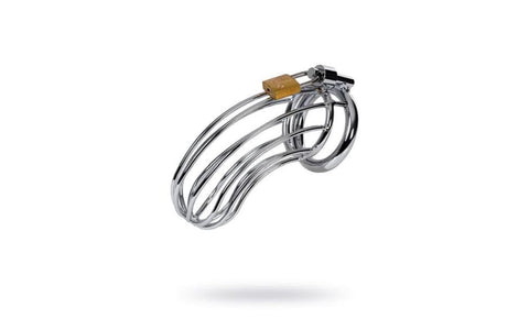 Silver Metal Birdcage Cock Cage Chastity Device for Enhanced Pleasure and Control BONDAGE-TOYS
