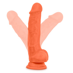 Neo Elite Adult Toys Orange Neo Elite 7.5in Silicone Dual Density Cock with Balls Neon Orange 819835022091