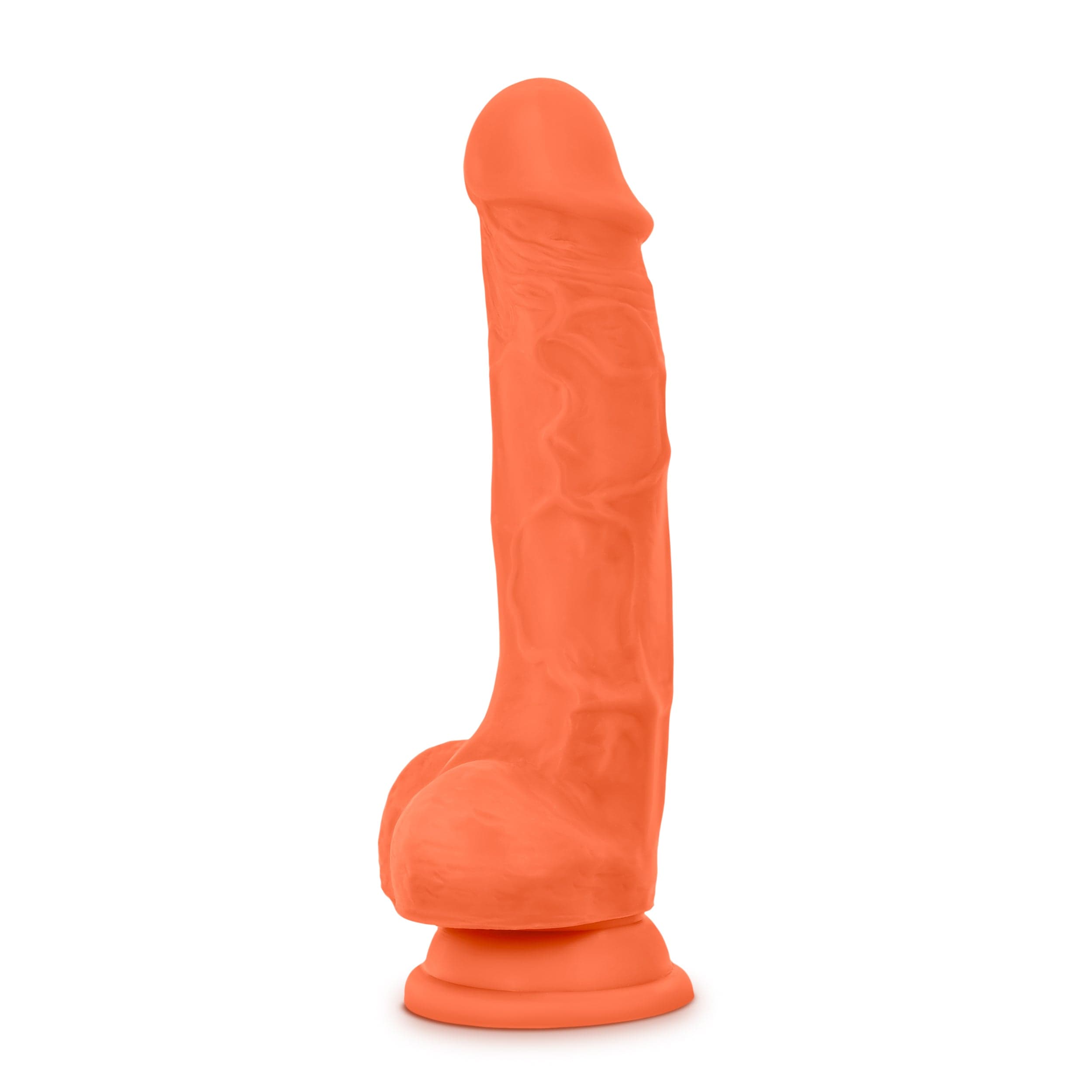 Neo Elite Adult Toys Orange Neo Elite 7.5in Silicone Dual Density Cock with Balls Neon Orange 819835022091