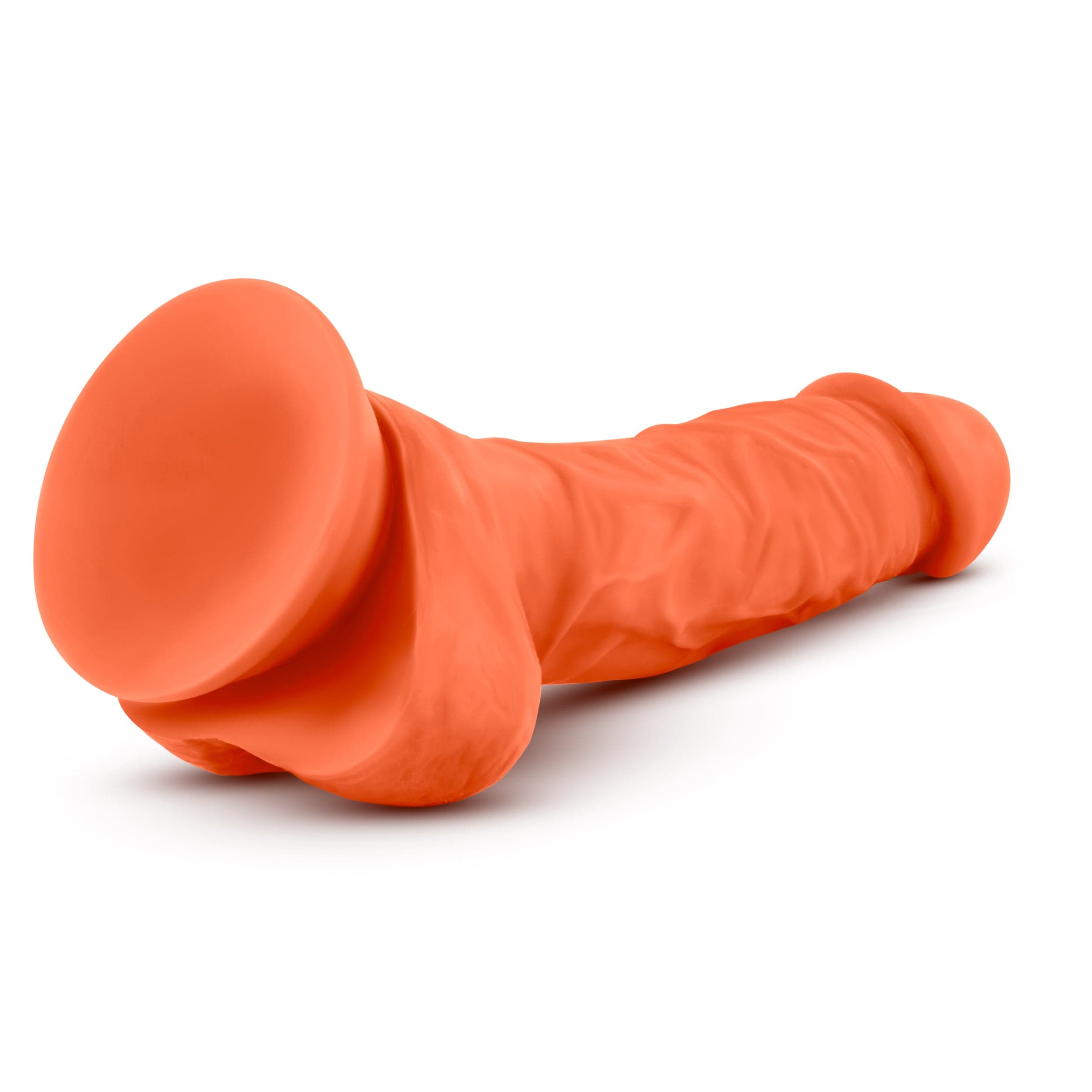 Neo Elite Adult Toys Orange Neo Elite 7.5in Silicone Dual Density Cock with Balls Neon Orange 819835022091