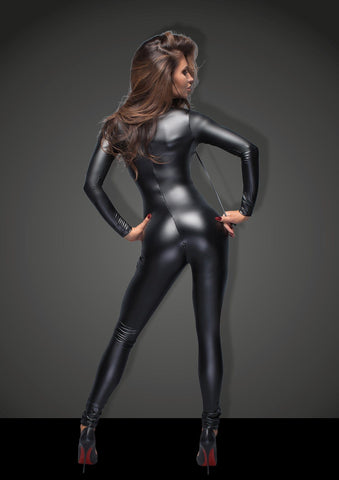 Power Wetlook Overall With Leash And Two Way Zipper Womens Harnesses